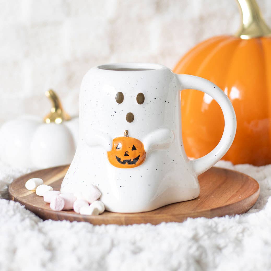 Tasse d'Halloween en forme de fantôme avec citrouille - Maison Paréa